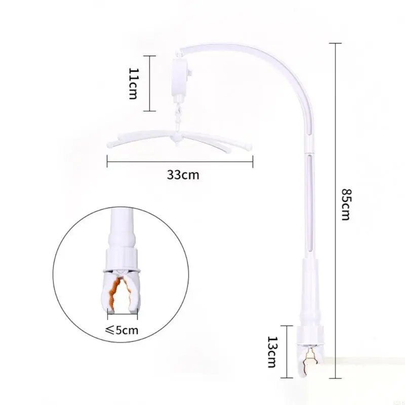 Crib Mobile Holder Secure Clamp met 360 rotatie verstelbare arm voor baby beddengoed Crib Mobile Support Arm Bracket A2ub