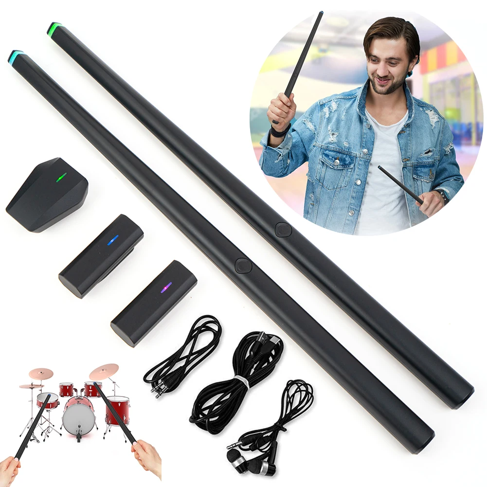 Somatosensory Virtual Drum Kit Electronic Air Drumsticks Musical Instrument Smart Wireless Portable Virtual Drum Stick Kit Mix