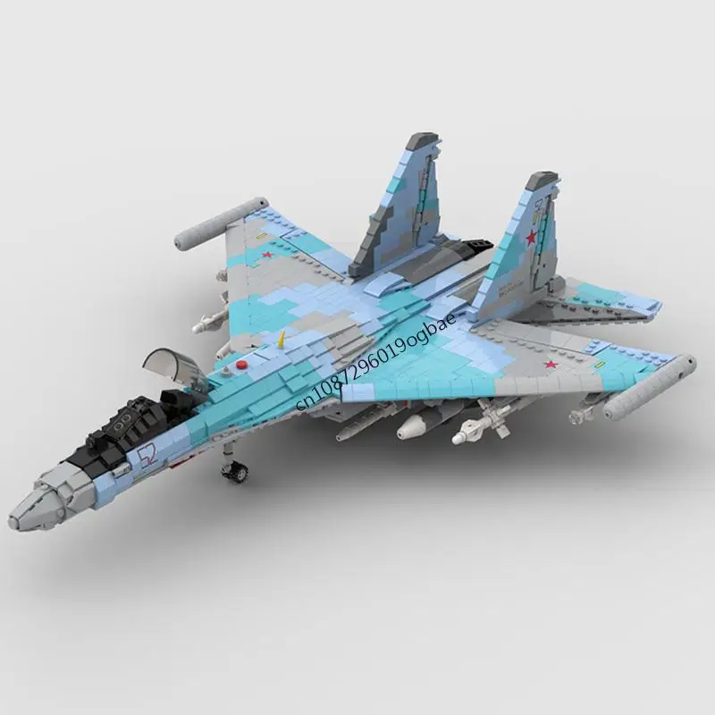 2013PCS WW2 Military MOC 1:35 scale Su-35 Flanker aircraft model DIY creative ideas Fighter Plane ChildToy Assembly Puzzle Gift