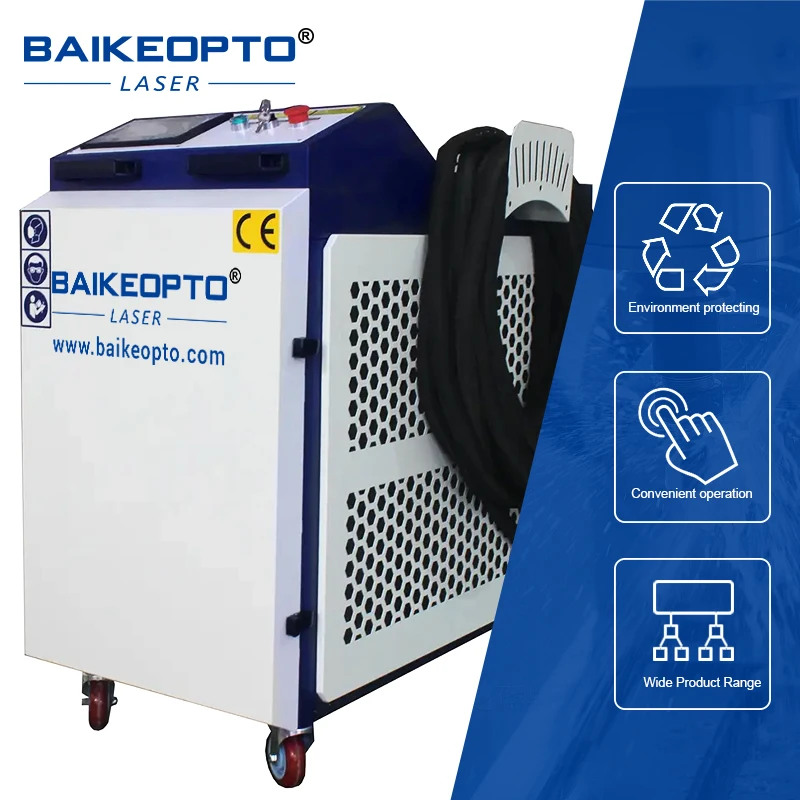 BK-FLC1500DE MAX Laser Industrial Use Continuous Laser Cleaner Wood Grease Metal Surface Rust Removal with Water Cooling System