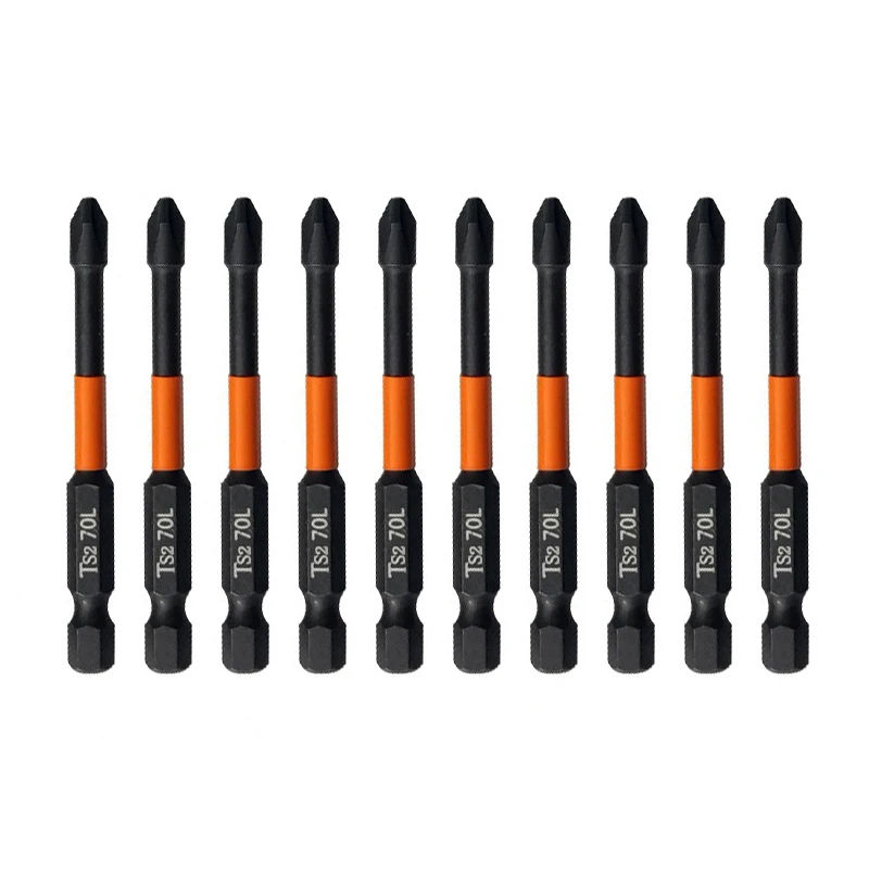 10pcs/set Impact Screwdriver Bit Set PH2 Magnetic Batch Head Electric Screwdriver 1/4Inch Hex Alloy Steel Screw Driver 25-150mm