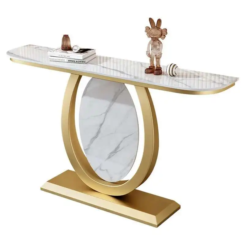 

Vintage Nordic Console Table Metal Midcentry Marble Hallway Console Table Luxury Entrance Tisch Wohnzimer Living Room Furniture