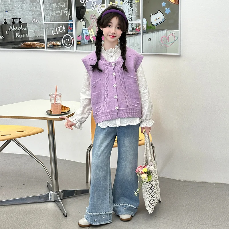 

Girls' Outfits for Spring and Autumn2026New spring fashion stylish and trendy three-piece set for older girls