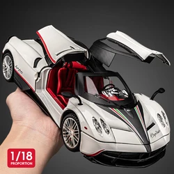 Pagani huayra inastiaスーパーカーモデルカーおもちゃ子供用、1:18ディキャスト、メタルキャスティング、サウンドとライト、車両