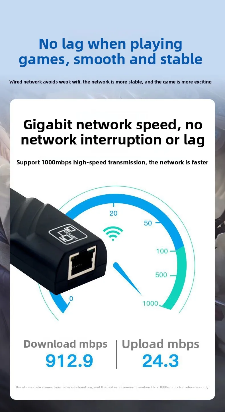 USB/Typ-C-zu-Ethernet-Adapter, Gigabit 1000Mbps Netzwerkkarte, treiberfreier LAN-Konverter für Laptop-PCs – Detail 4