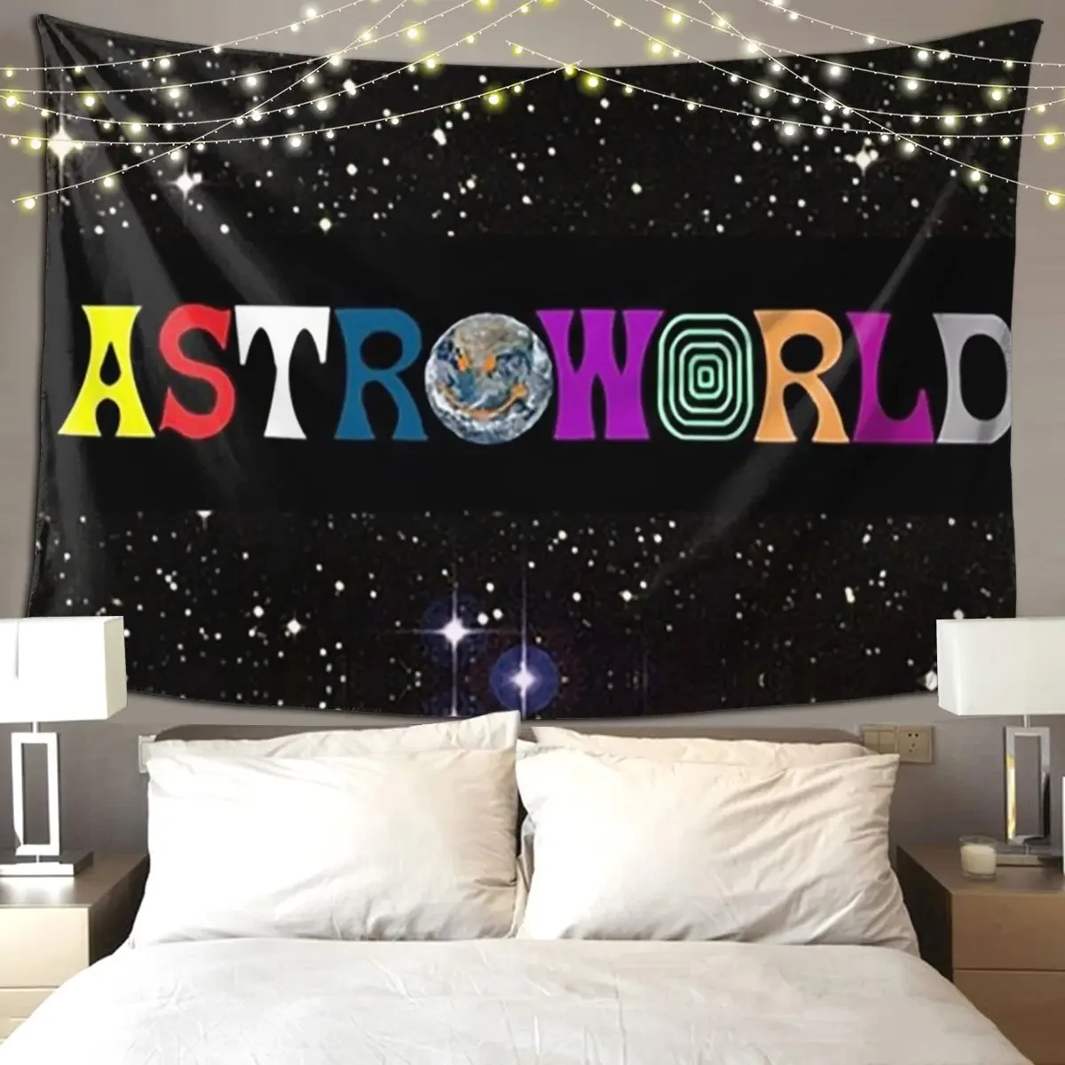 Astroworld Tapestry Hippie Wall Hanging Aesthetic Home Decor Tapestries for Living Room Bedroom Dorm Room