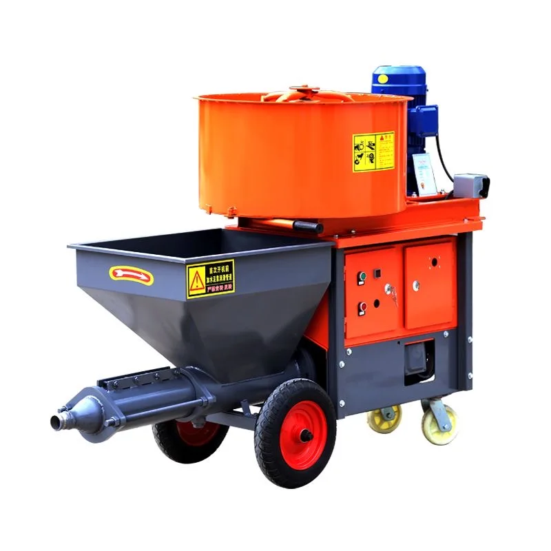 Mortar Spraying Machine Cement Sprayer Grout Pump Electric 380V 9KW 100L with Mixer High-Efficiency for Construction Wall