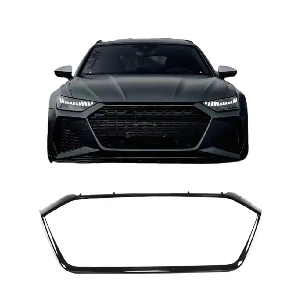

Dry Carbon Fiber Front Grille Embedded With Decorative Cover forAudi RS6 C8 2019-2021 Four Door Box Truck