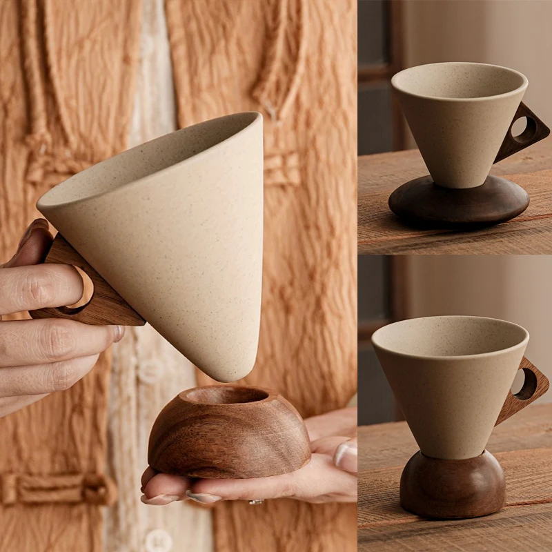 

1pcs Medieval-style Creative Coarse Pottery Coffee Cup and Mug American-style Latte Coffee Ceramic Special Cup