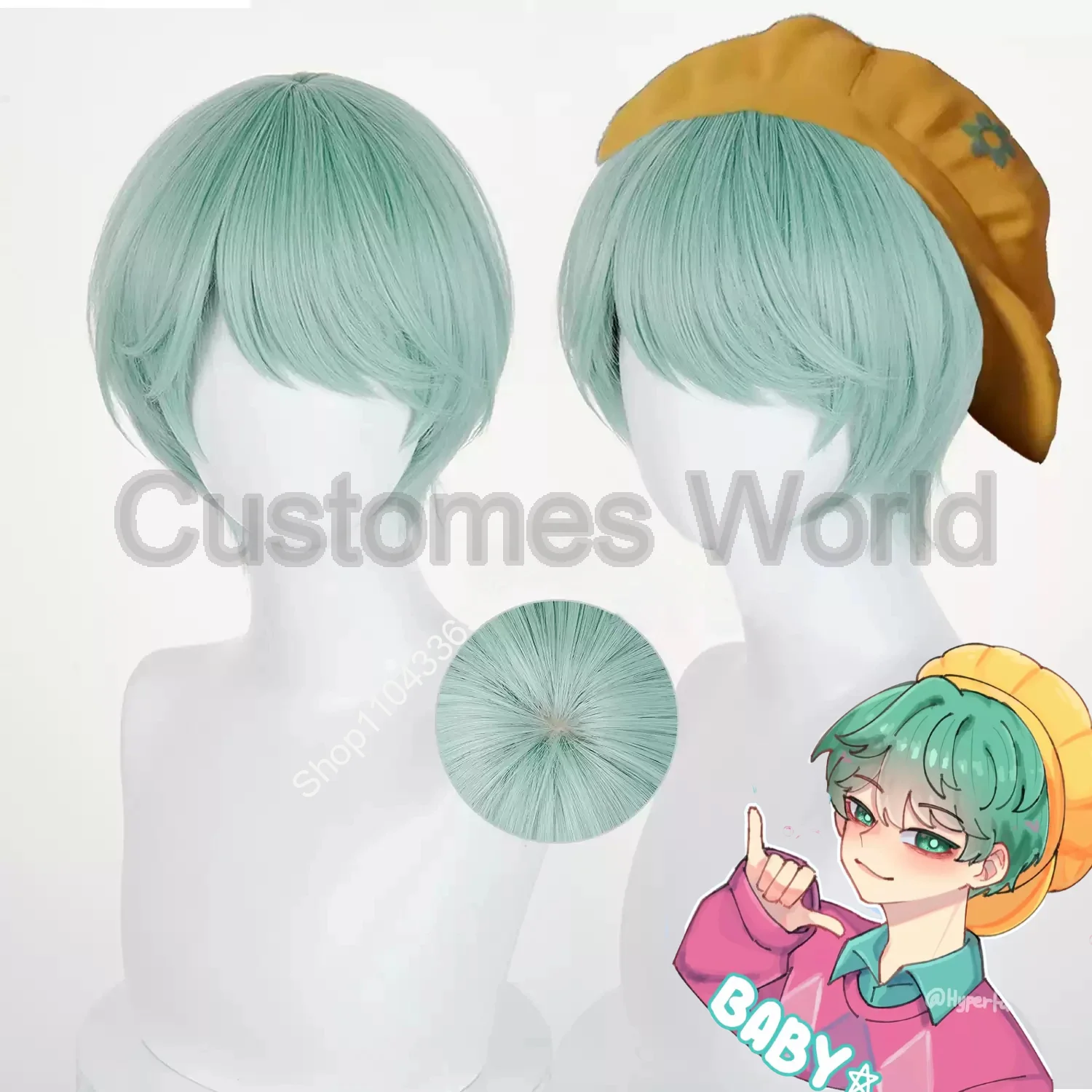 Anime Movie Kpop Demon Saja Boys Baby Hunters Cosplay Props Wig Halloween Carnival Party Roleplay Hair Simulated Scalp
