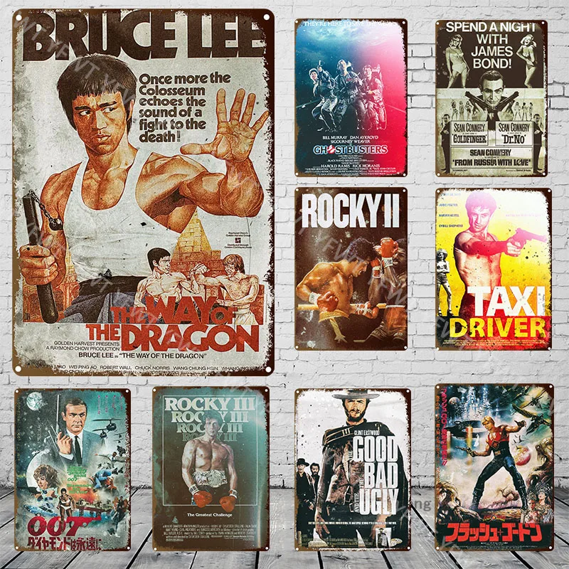 Retro Poster Rock Fight Action Metal Tin Sign Home Decor Available Dining Room Balcony Bedroom Kids Room Decor Poster