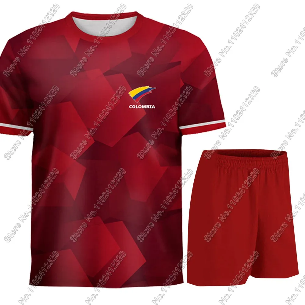 Maillot Colombia National Jersey team Fans 2025 T Shirts 3D Print Mens Shorts Running Streetwear Casual Training Suit Clothe