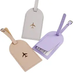 DIY  Airplane Suitcase Tag PU  Boarding Pass Colorful Baggage Name Tags Address Label Travel Accessories Information Card