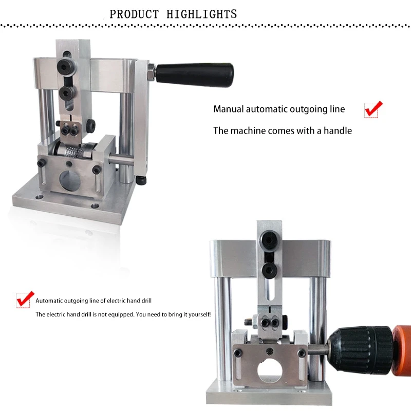 Máquina edm de fio, extrator de fio elétrico, descascamento automático, manivela manual, descascador de sucata, descascador de cabo de cobre