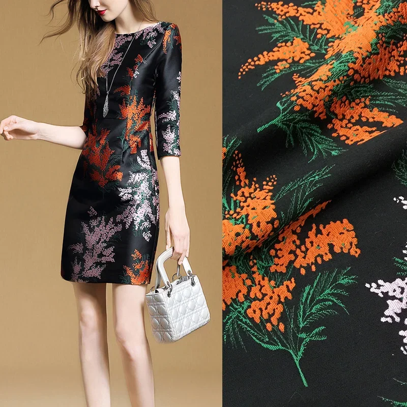 Jacquard Fabric Brocade Clothing Fashion Rice Ear Autumn and Winter Dress Cheongsam Suit Diy Sew by the Yard