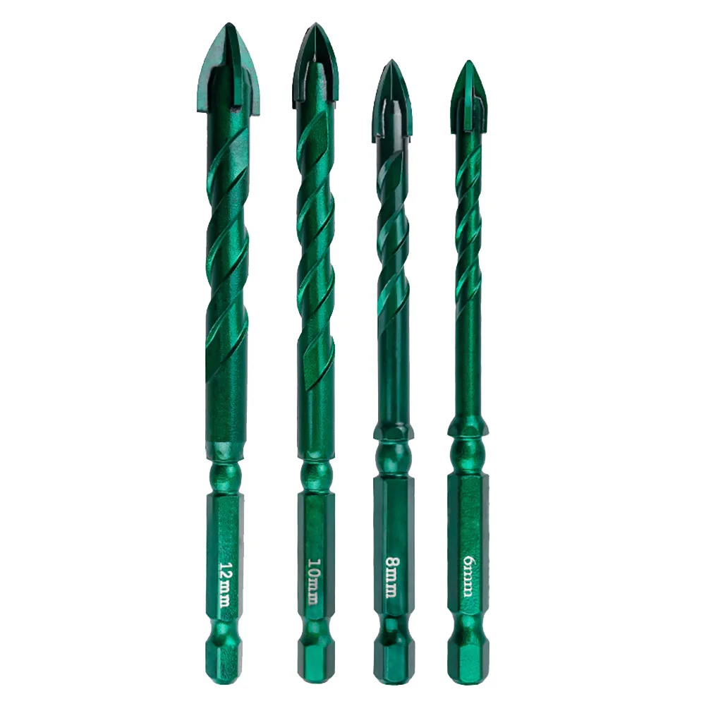 

1/4pcs 6/8/10/12mm Carbide Triangle Drill Bit For Glass Marble Granite Tiles Brick Wall Wood Plastic Multi-function Drill Bit