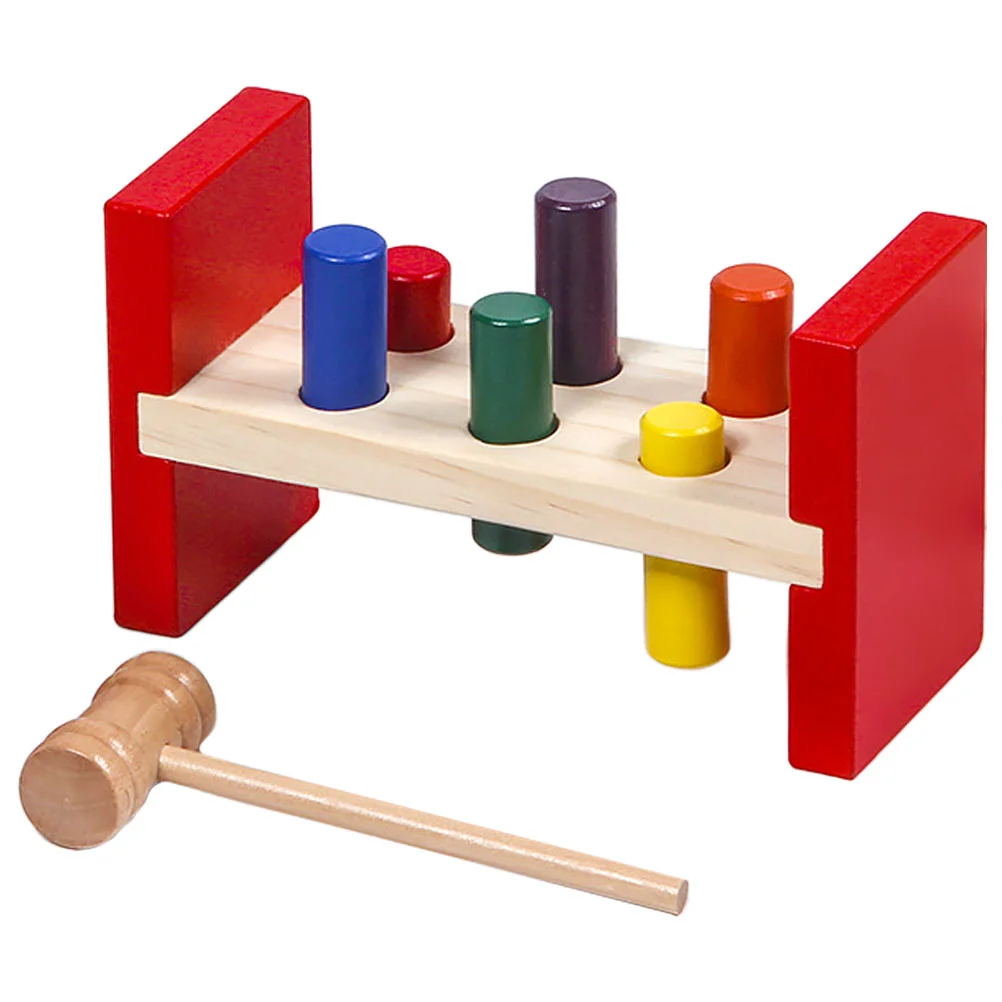 Children's Pile Driving Platform Baby Toy Percussion Plaything Hammer Wooden Toddler Knocking