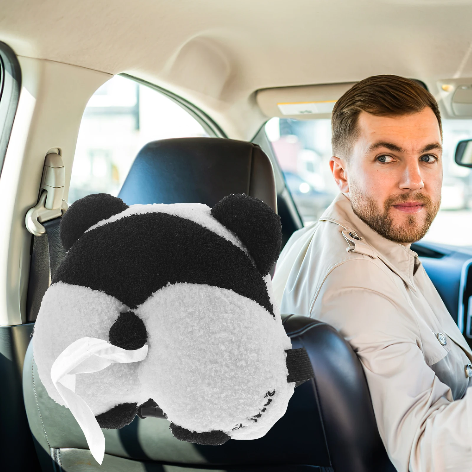 

1pc Panda Butt Tissue Box Cute Holder Cartoon Animal Dispenser Decorative Paper Napkin Large Capacity Saves Space Car Home