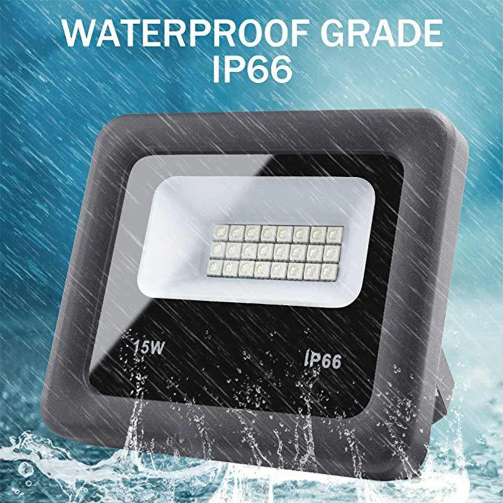 

Creative Led Floodlight 15W Rgb Colorful Landscape Courtyard Light For Outdoor Decor Us Plug Ac85-265V Solar Compatible Modern