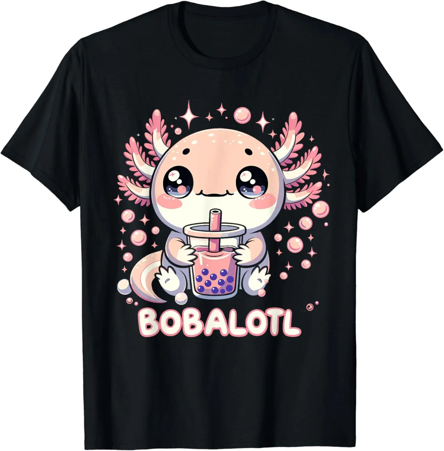 

Axolotl Boba Tea Kawaii Anime Cute Kids Teen Girls T-Shirt Men's A1and women's T-shirts