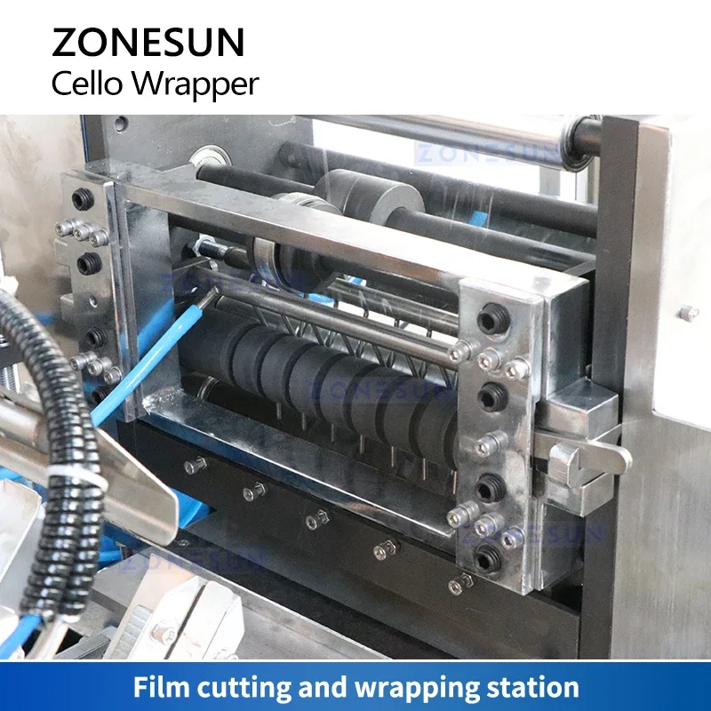 ZONESUN Automatic Cellophane BOPP OPP Sealing Packaging Machine Cello Wrapper Boxes Packing Equipment ZS-TD280
