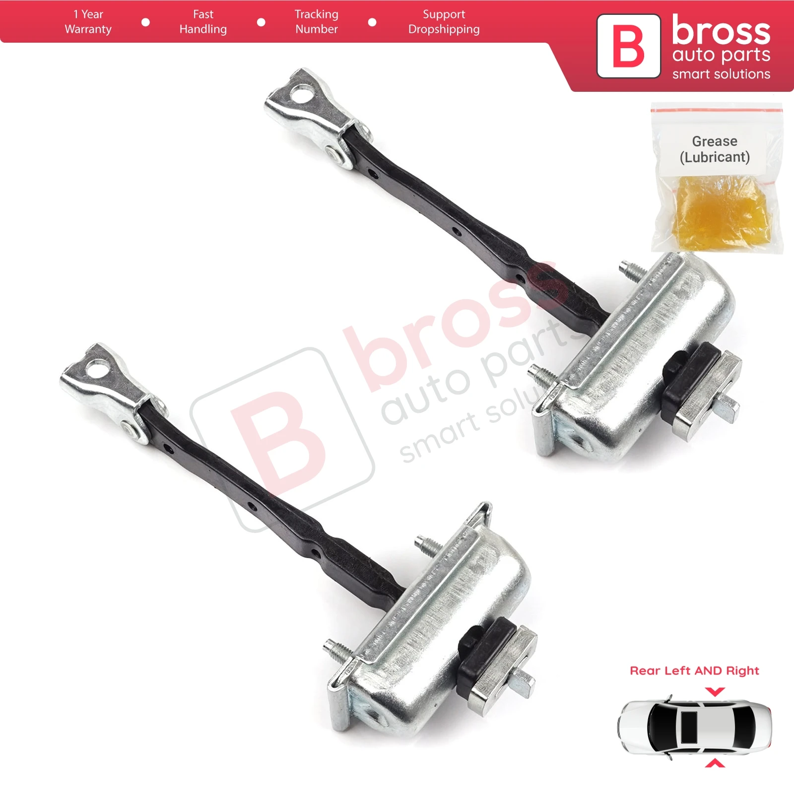 BDP1243-1 2 stuks Achterdeur Vangst Scharnier Rem Stop Controleband Limiter voor Vauxhall Opel Zafira Tourer C P12 2011-2019 39045011