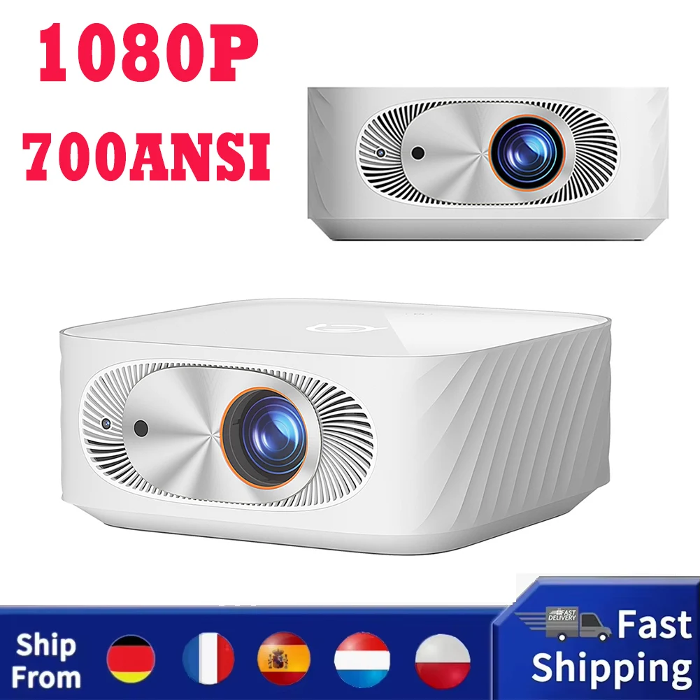 Lenovo Xiaoxin 100 Projector, 1080P 700ANSI Lumens 2GB+16GB WiFi 6 Bluetooth 5.0 Auto Focus Keystone Correction - White