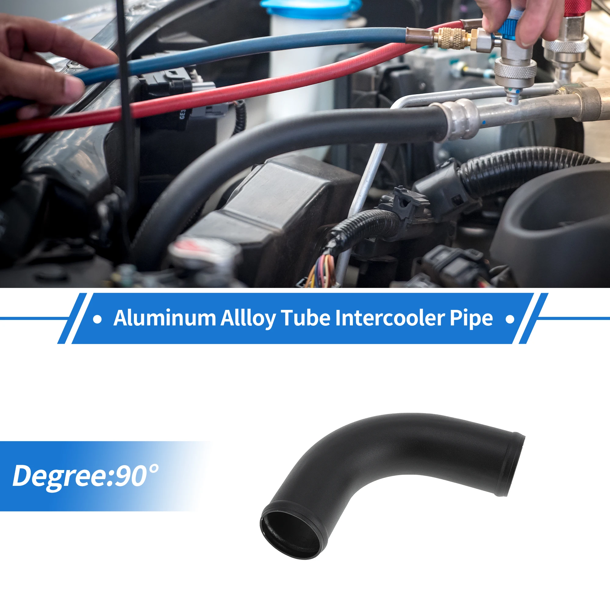 X Autohaux Universal Auto Car Aluminum Alloy Tube Intercooler Pipe 51-127mm OD 150mm Length Air Intake Connection Hose