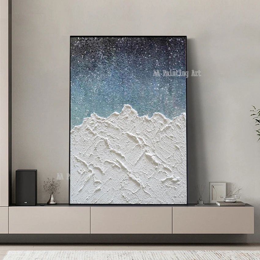 

3D Thick Acrylic Canvas Paintings, Hand Painted Textured Oil Painting, Unframed Wall Decor, Hotel Decoration, Large Murals Panel