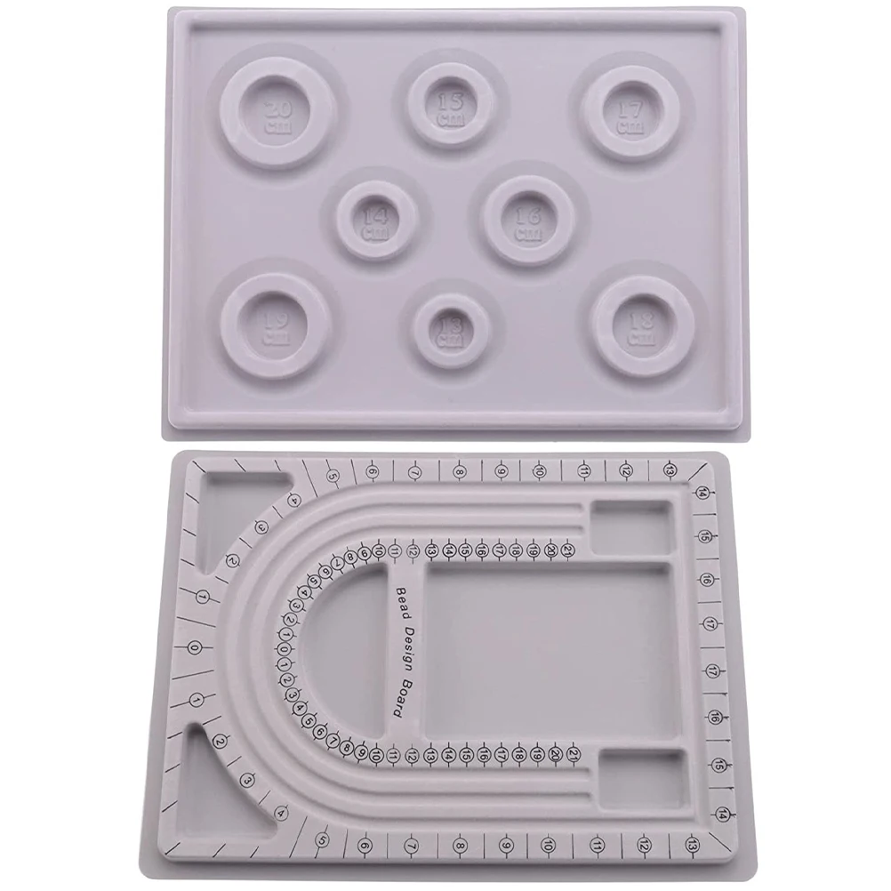 

2Pcs Necklace Design Plate Bead Board for Jewelry Making Tools Tray Bracelet Necklace Beads Plastic Durability Easy Time Saver