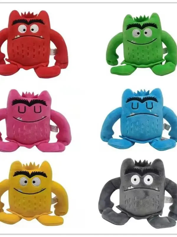 Conjunto de 6 peças de pelúcia Kawaii The Color Monster, boneco de pelúcia infantil com cores e emoções, brinquedo de pelúcia para crianças, presente de aniversário.