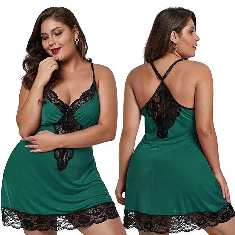 Lingeries for Women Hot Sexy Goods Plussize Lingerie Sexy Women's Pajamas Lace Lace Hollowed-out Halter Nightdress Home Suit