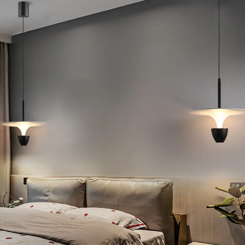 Lampu gantung Led Nordic, perlengkapan pencahayaan Interior minimalis untuk kamar tidur, lampu gantung kecil Bar restoran kamar tidur