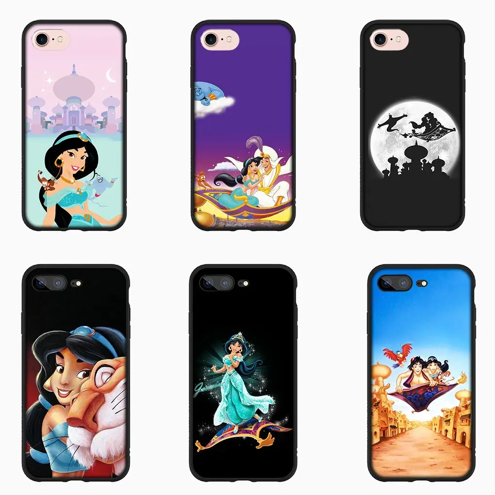 Aladdin Jasmine Princess Casing Phone Cover for iPhone 15 14 13 12 Mini 11 Pro X XR XS Max 7 8 Plus + 15+ 8+ Soft Case