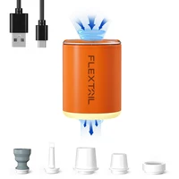 FLEXTAIL TINY PUMP 2X - Bomba de aire portátil de 4 kPa con luz de camping y batería de 1600 mAh, infalción/dflación/iluminación