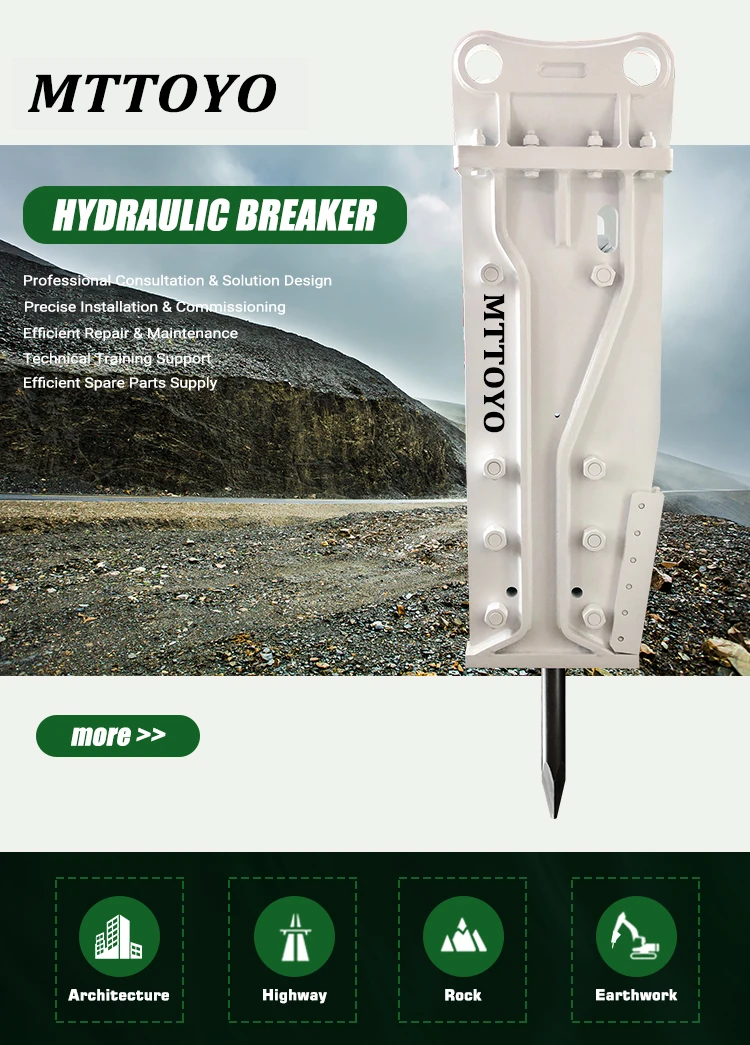 Tipo di scatola di accessori per escavatore con martello demolitore idraulico serie SB HB30G per demolitore di roccia con scalpello per escavatore da 25-35 tonnellate