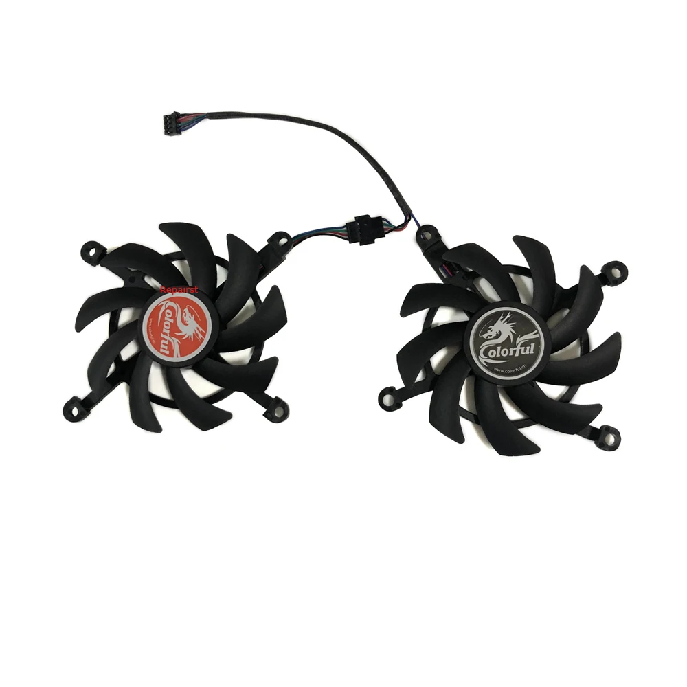 2Pcs/Set Graphics Card Fan,GPU Cooler,For Colorful RTX 2060 SUPER,For Colorful GTX 1660 SUPER 6G,For Colorful GTX 1650 SUPER 4G