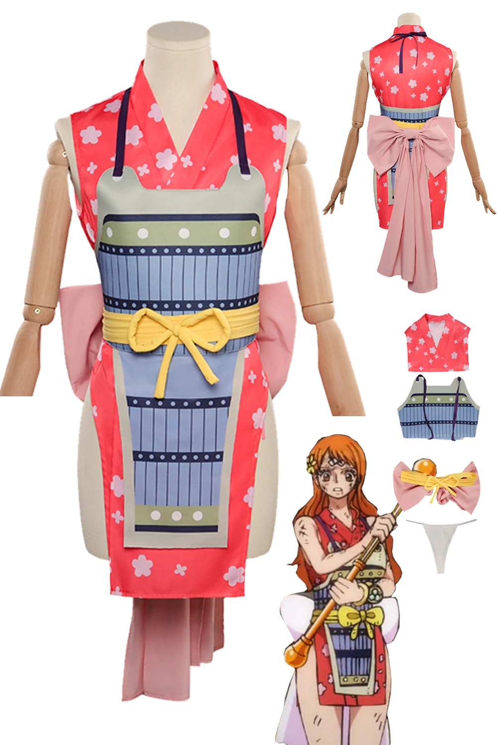 Nami Cosplay Fantasia Frauen Kimono Anime ein Stück Verkleidung Rollenspiel Stoff Erwachsene Frauen Fantasie Halloween Karneval Party Kleidung