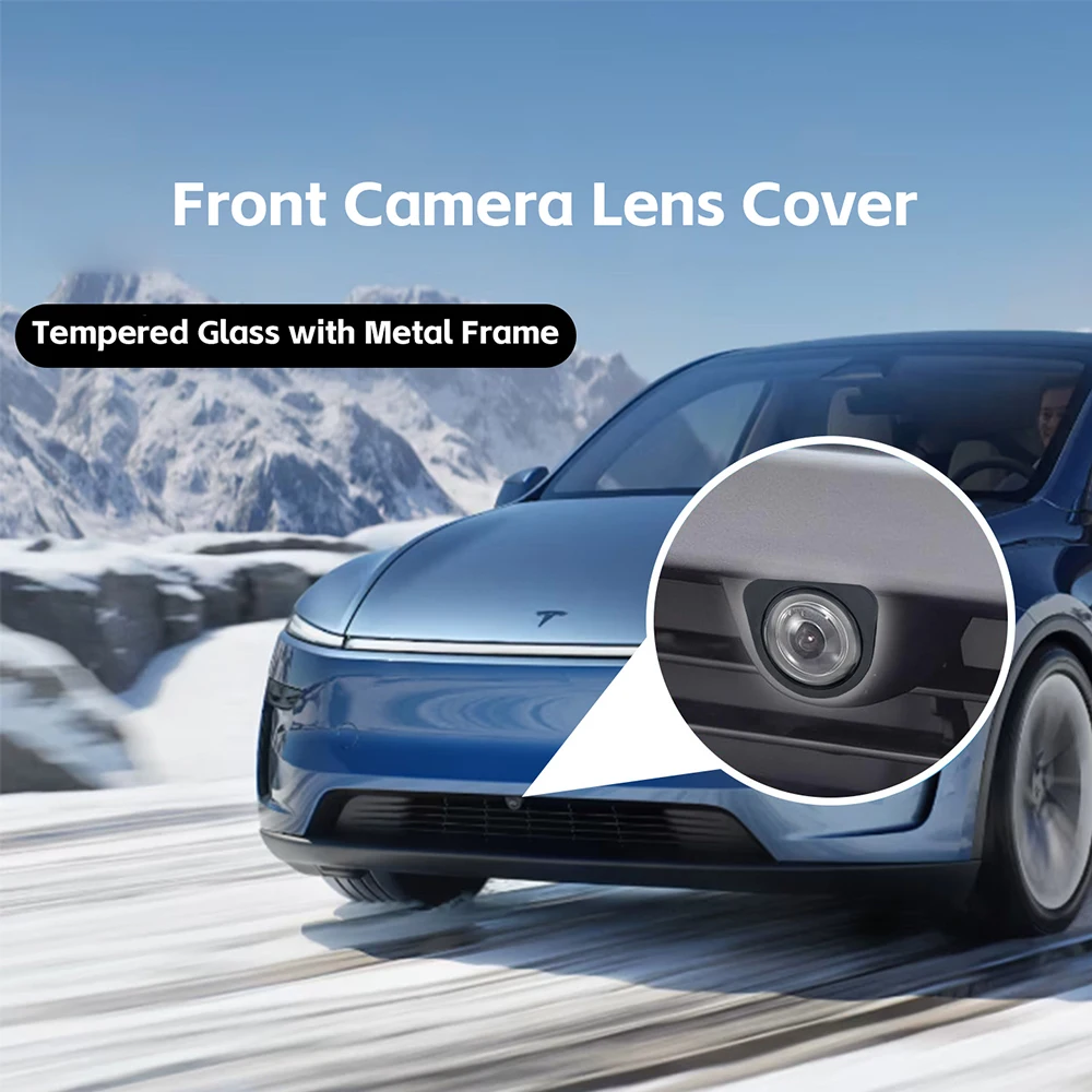Ultra HD Front Camera Protector 9H Tempered Glass Cover for Tesla Model 3 Highland 2026 Model Y 2025 Rainproof Shield Guard Cap