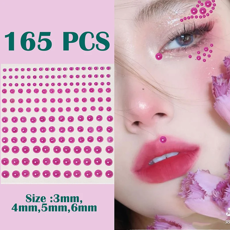 165 sztuk/arkusz twarz biżuteria dekoracyjna Rhinestone kryształ zabawki dla dzieci DIY diamentowe naklejki makijaż oczu samoprzylepne paznokcie