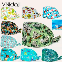 Chapeaux de gIslande réglables en coton avec bouton et bandeau anti-transpiration, casquettes d'infirmière, chapeaux d'opérateur clinique, femmes et hommes