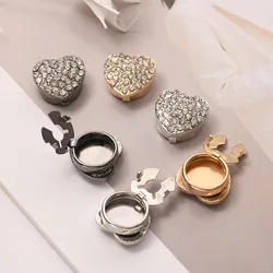 High-end Heart Shaped Rhinestone Cufflinks Women's Shirt Button Temperament Cuff Link-Cap Luxulry Jewelry Gifts