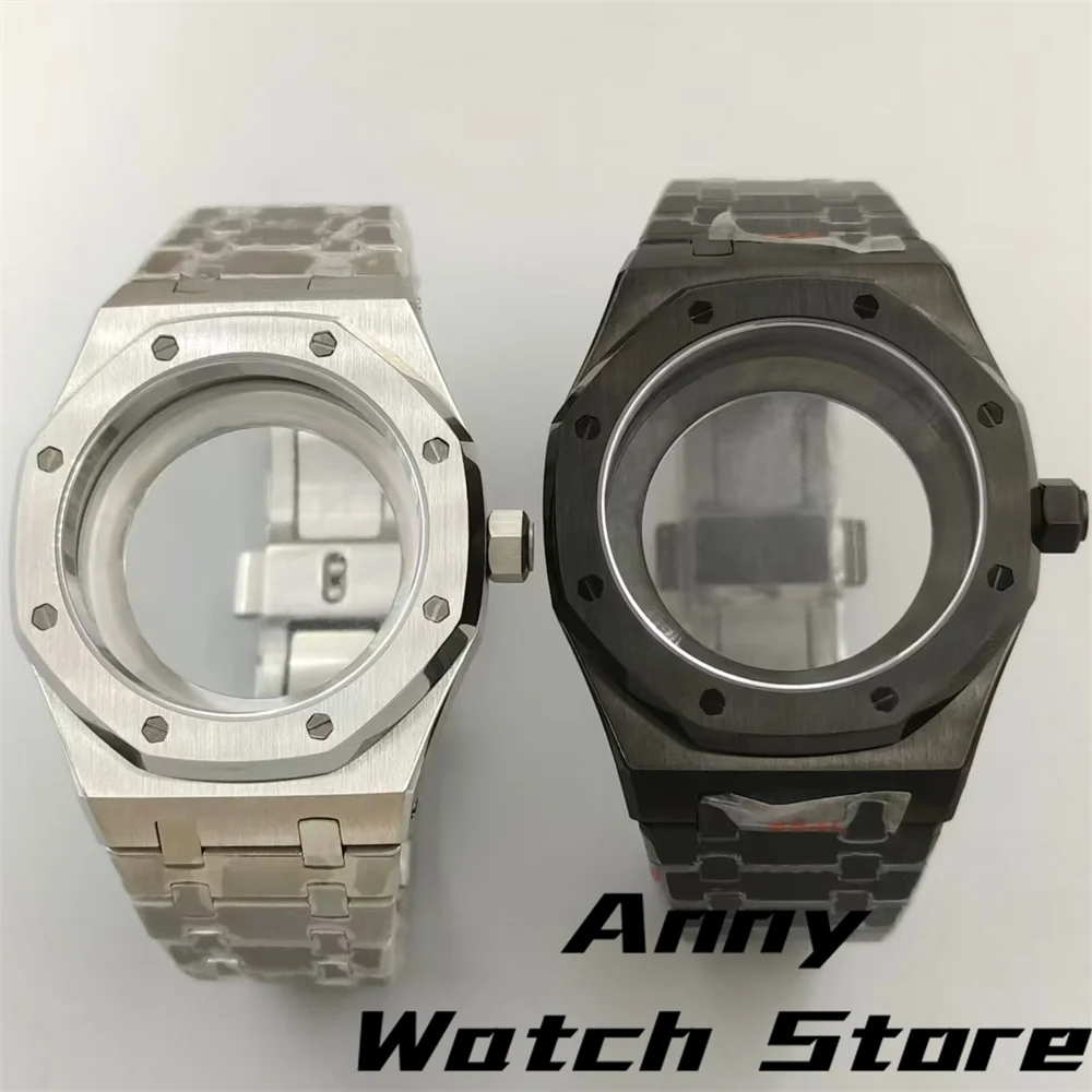 42mm Silver Black Rose Gold Case Stainless Case Bracelet Sapphire Glass Fit NH35 NH36 NH70 NH72 ETA2824 PT5000Movement