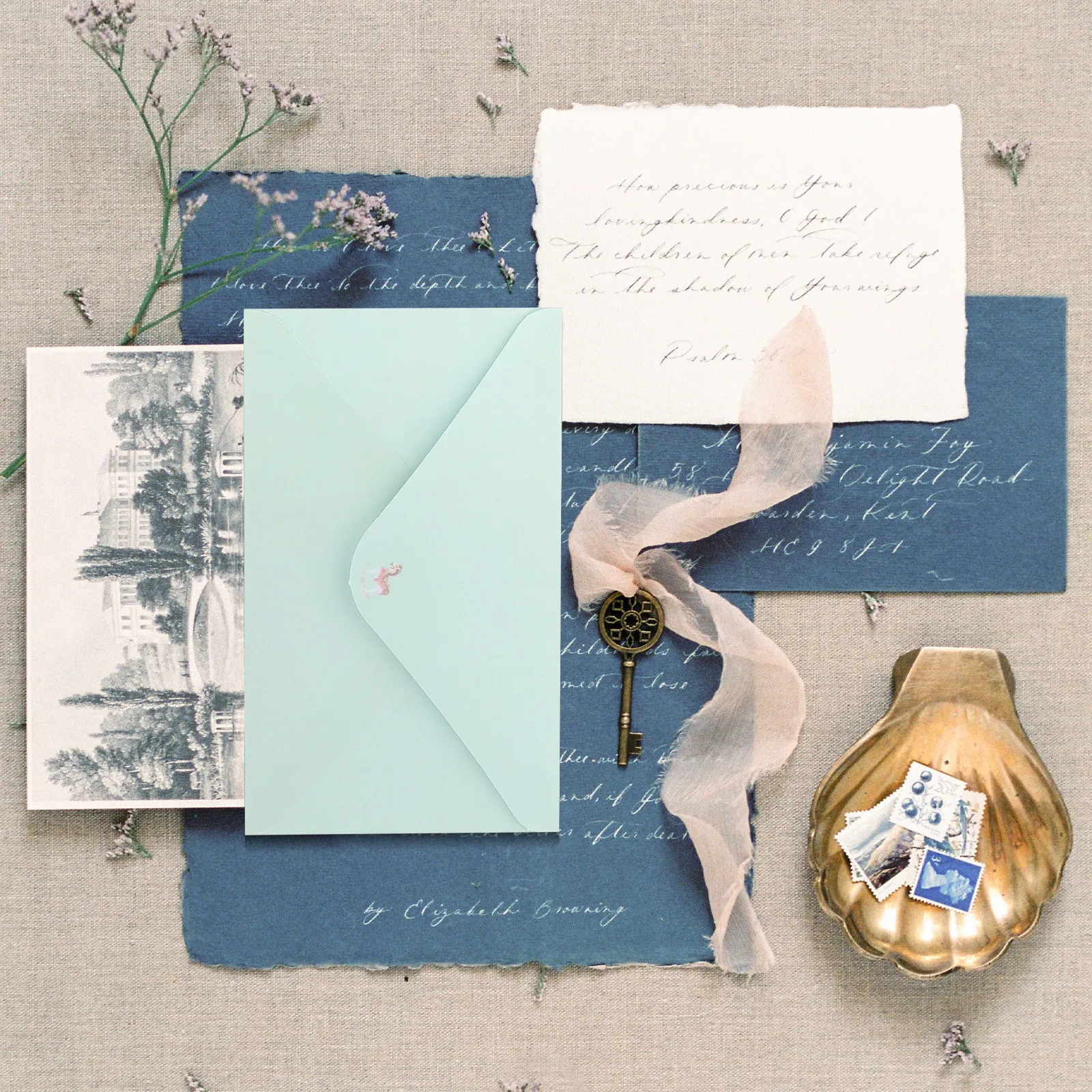 

5Sets Artistic Floral Animal Design Letter Paper Envelope Set Premium Texture Writing Stationery Kit for Letter Writing