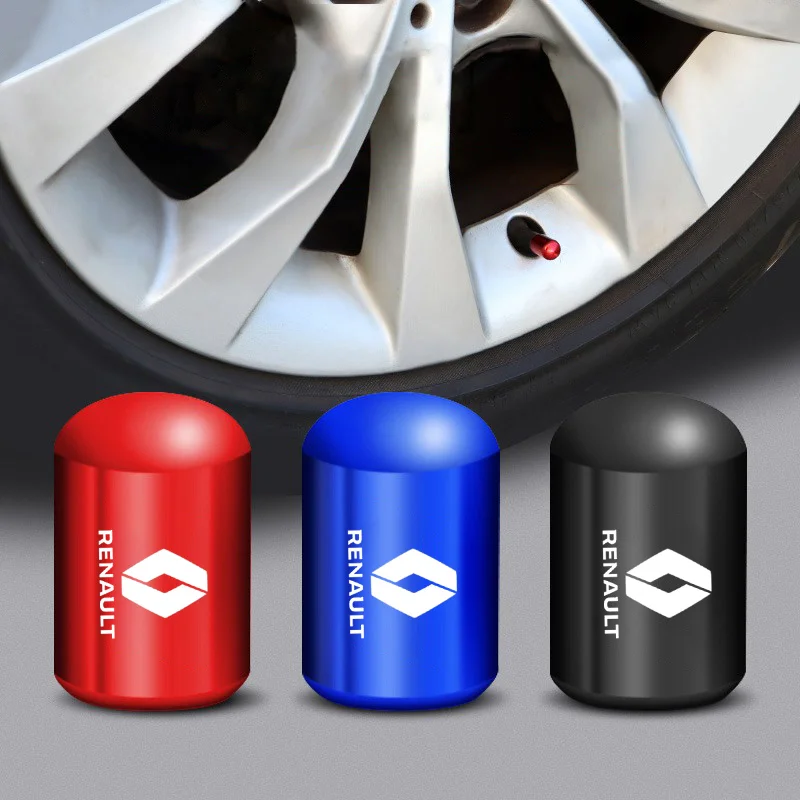 4Pcs Car Styling Wheel Tires Bolt-in Valve Caps Badge For Renault RS Koleos Captur Kadjar Megane Clio Talisman Scenic Arkana Zoe