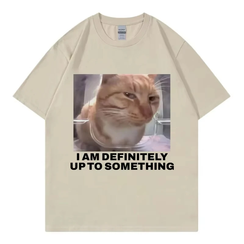Soia definitivamente hasta algo divertido gato Meme camiseta moda de venta al por menor tendencia mujer Casual Harajuku manga