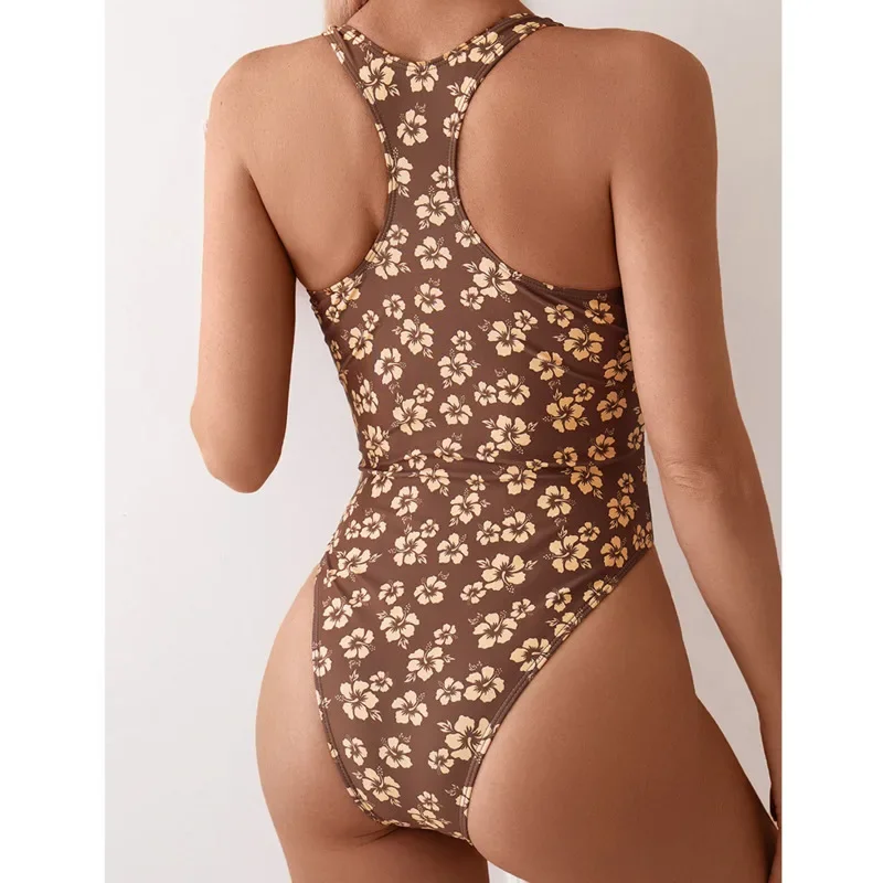 Floral Sexy Swimsuits One Piece Closed Swimwear Push Up Women's Swimming Wear Bodysuit Bathing Suits Beachwear Pool Bather 2025 image 3