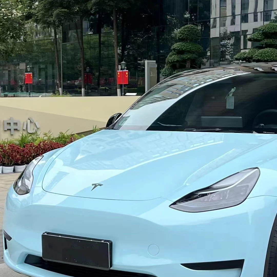 

Glacier Blue Plastic Wrap For Cars Colorful TPU PPF Vehicle Wrap