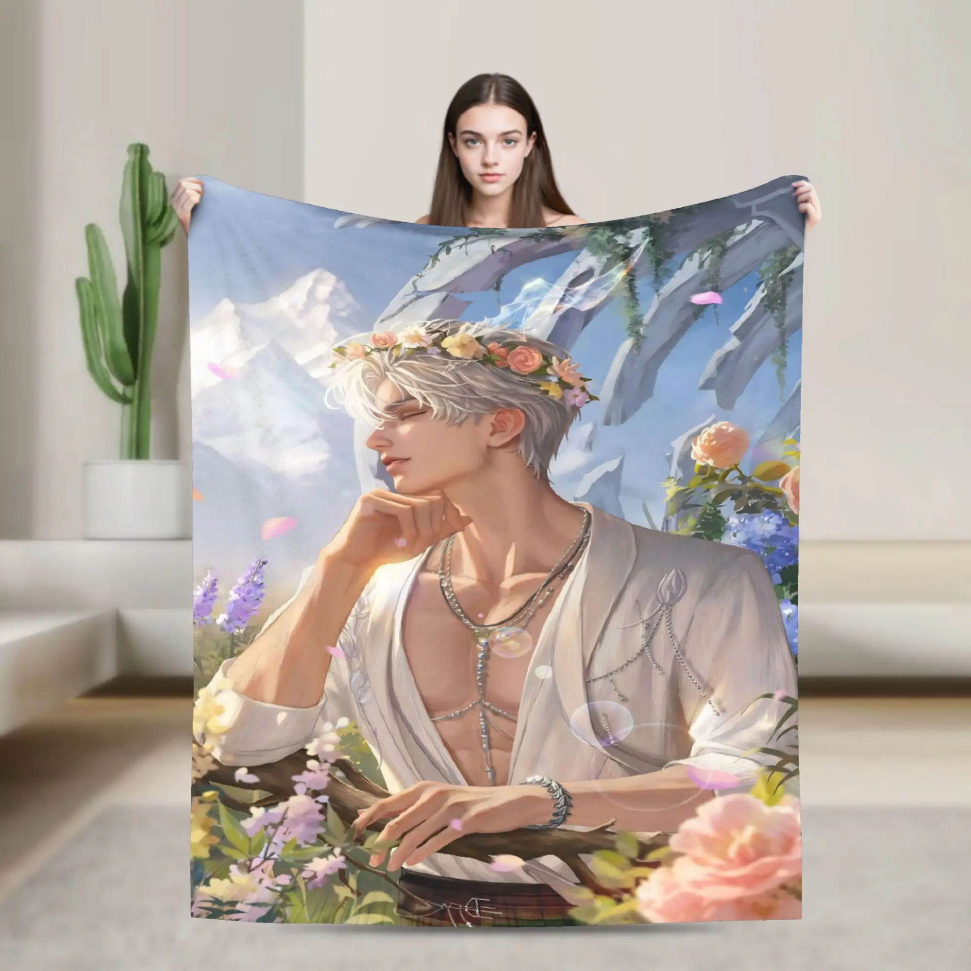 Love and Deepspace Sylus Game Blanket  Plush Vintage Warm Throw Blankets for Coverlet Autumn/Winter