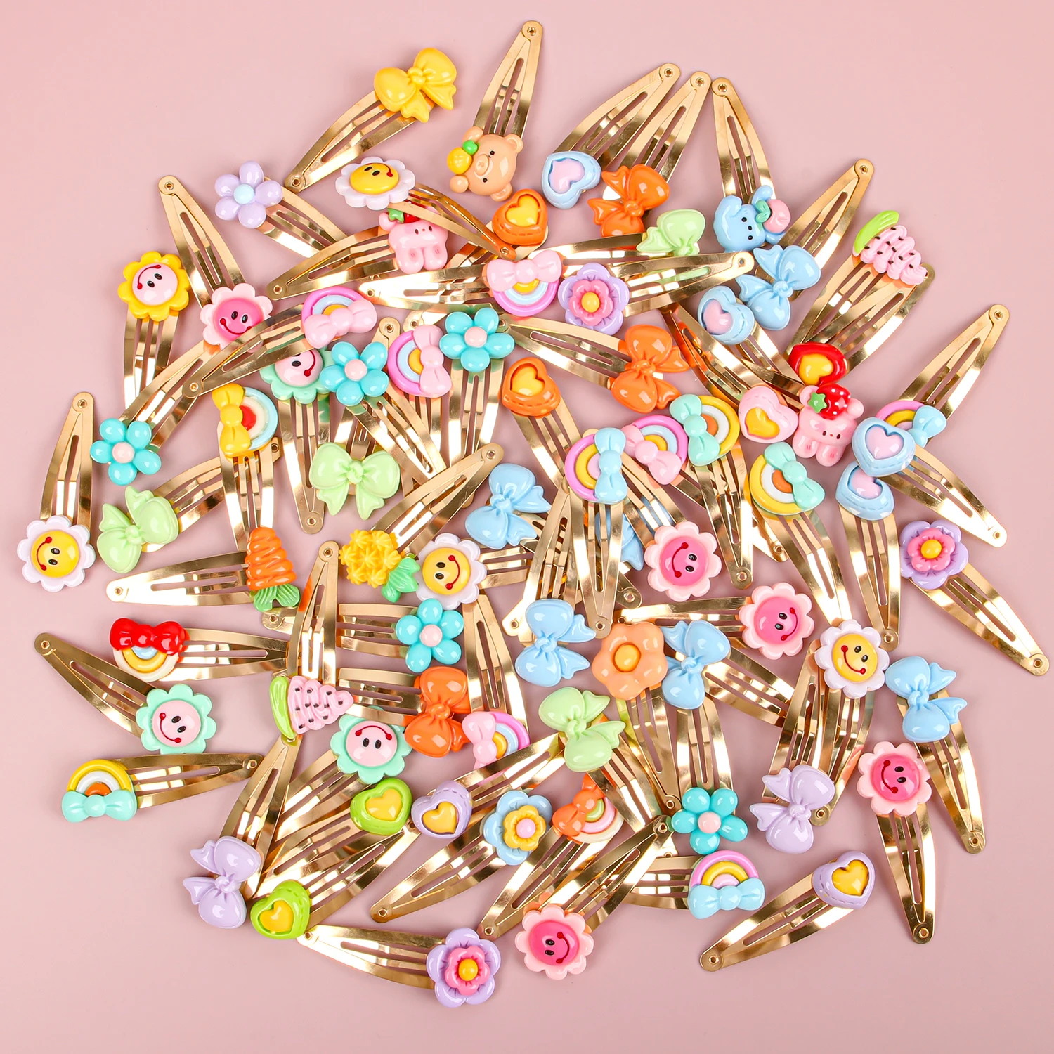 20/40 قطعة ألوان عشوائية الكرتون القوس الأزهار قوس قزح القلب BB كليب للفتيات لطيف المشابك الموضة للأطفال النساء إكسسوارات الشعر